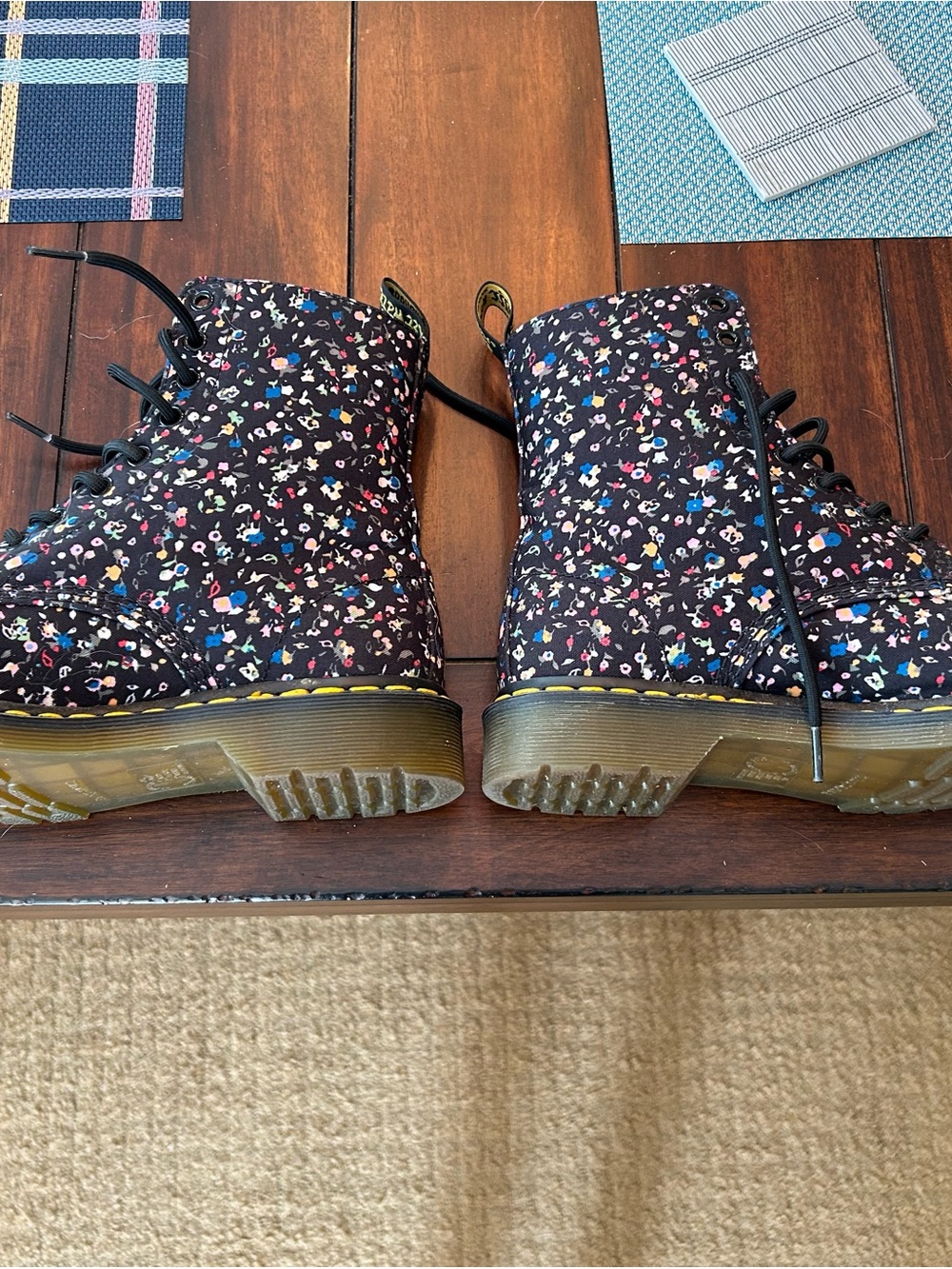 Dr. Martens Black Floral Lace-Up Boots - Picture 5 of 6